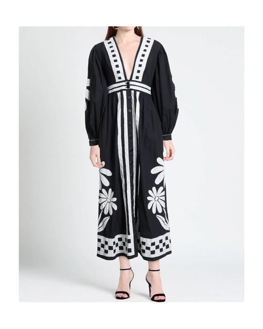 Farm Rio Black Maxi Dress Cotton