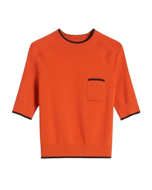 Sportmax Orange Stretch Knitted T-Shirt