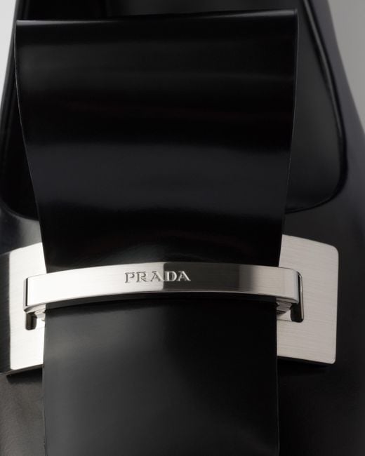 Prada Black Square-Toe Slip-On Pumps
