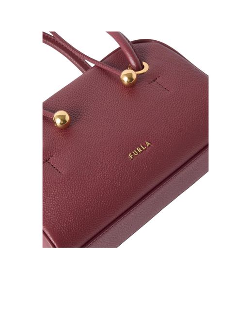 Furla Red Xl Dome Leather Cross Body Bag