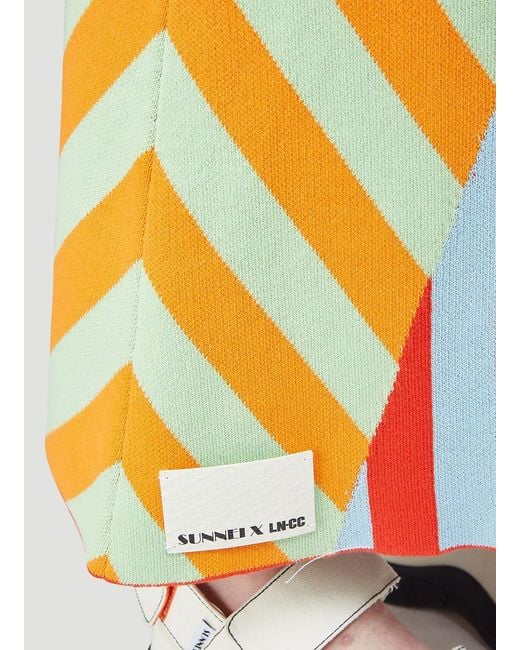 Sunnei White Patchwork Knit Skirt