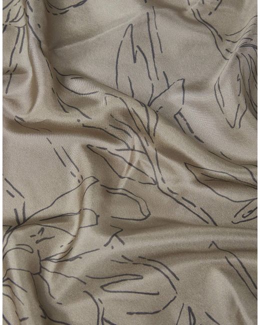 Brunello Cucinelli Gray Pattern-Printed Scarf