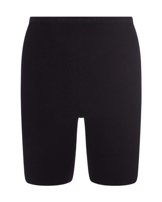 Rabanne Blue Logo Embroidered Cycling Shorts
