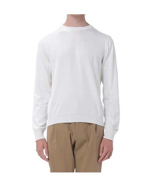 Woolrich White Round-Neck Sweater for men