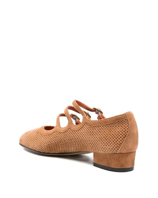 CAREL PARIS Brown Ariana Buckled Pumps