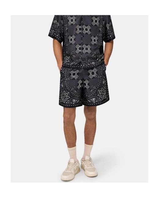 Amiri Black Ma Check Printed Shorts for men