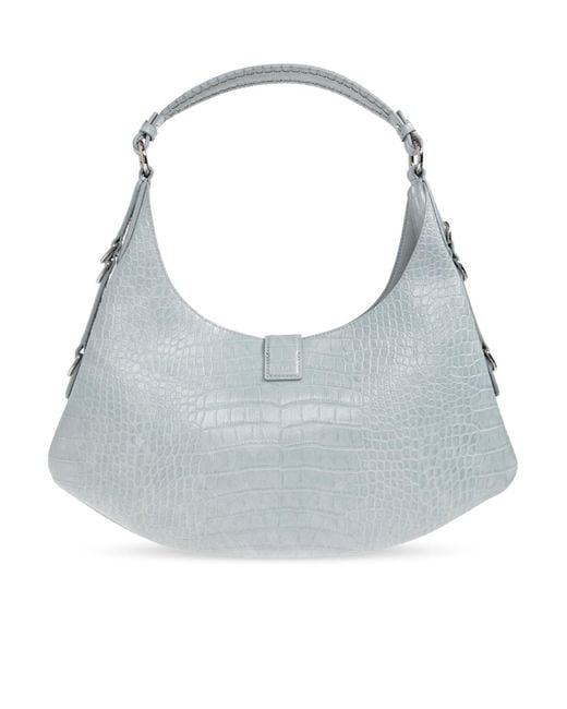 Ganni Gray Leather Tote Bag