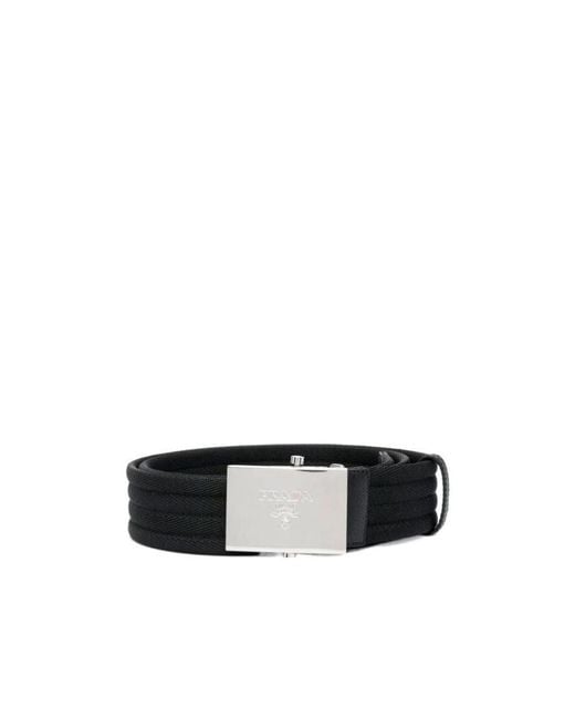 Prada Black Logo-Engraved Belt for men