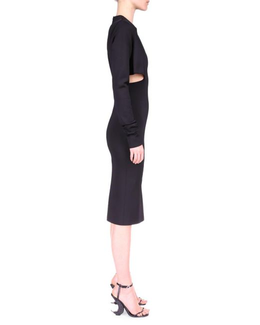 Givenchy Blue Cut-Out Punto Milano Midi Dress