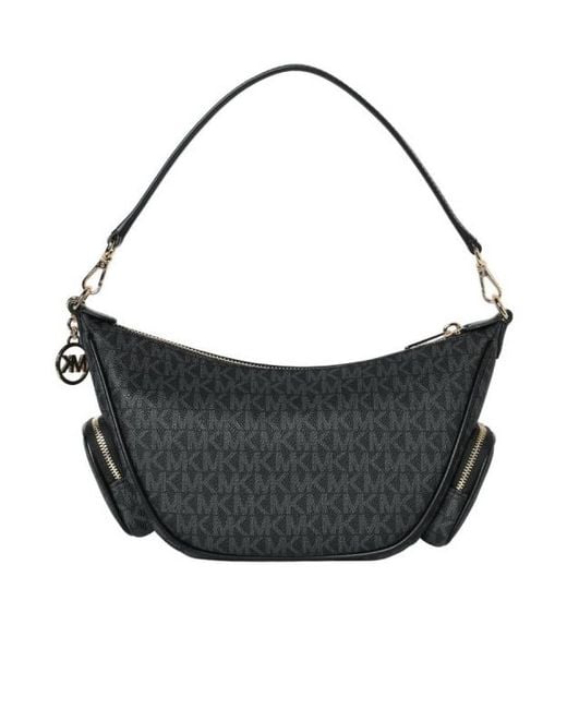 Michael Kors Black Merritt Small Signature Logo Convertible Shoulder Bag