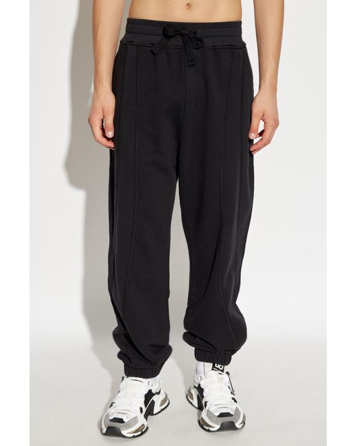 Dolce & Gabbana Black Logo Printed Sweatpants for men