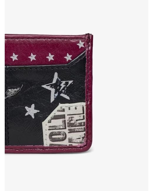 Zadig & Voltaire Purple Rectangular Card Holder