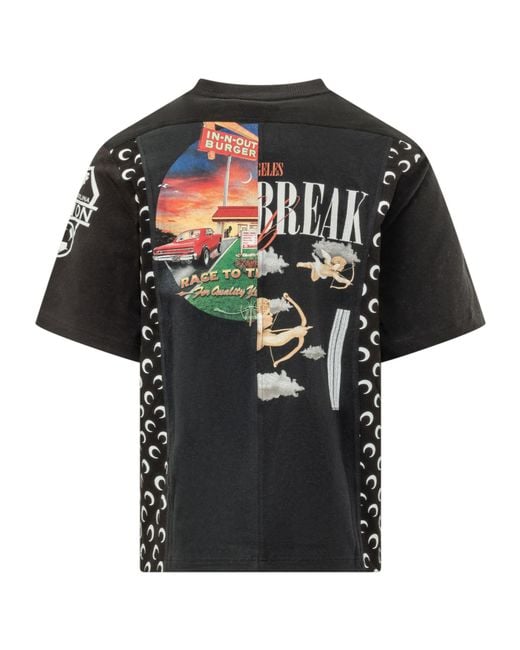 MARINE SERRE Black Graphic Crew Neck T-Shirt for men