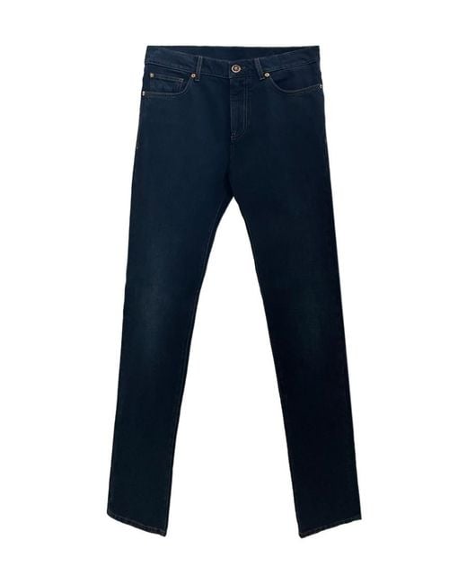 Versace Blue Logo-Plaque Jeans for men