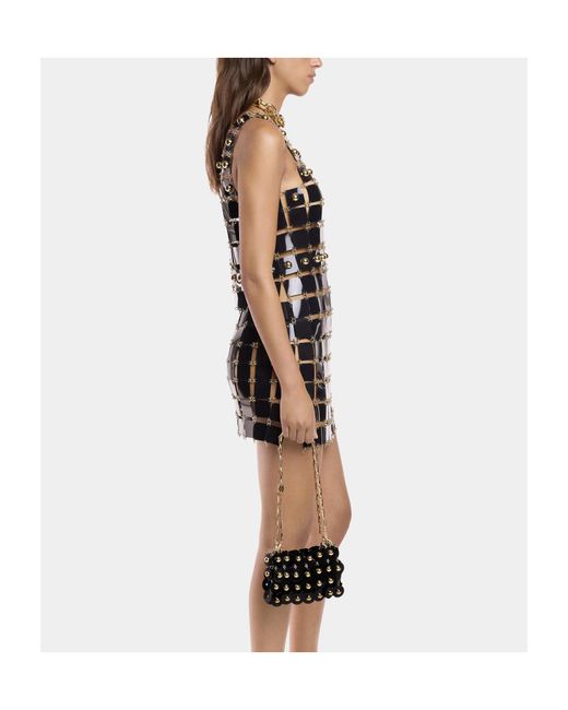 Rabanne Black Sleeveless Stud-Detailed Dress