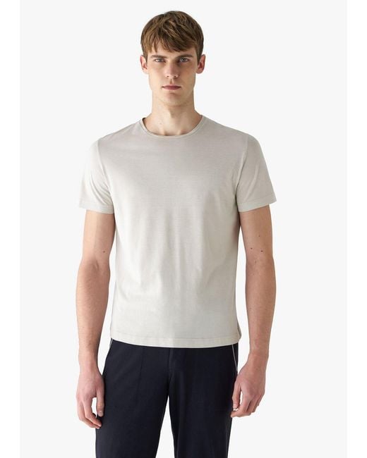 Loro Piana White Short-Sleeved Jersey T-Shirt for men