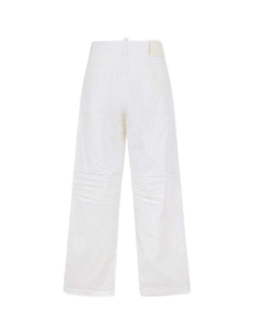 DSquared² White Wide-Leg Denim Jeans for men