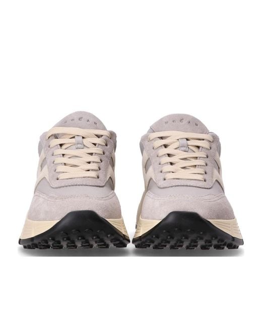 Hogan White Hi-Fi Panelled Lace-Up Sneakers