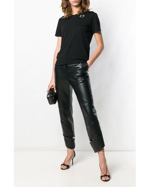 Saint Laurent Black Heart Logo Print T-Shirt