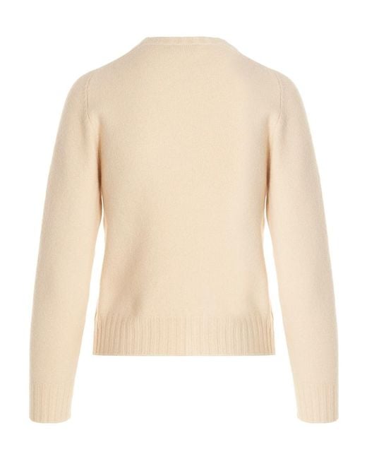 Jil Sander Natural Long-Sleeved Crewneck Knitted Jumper
