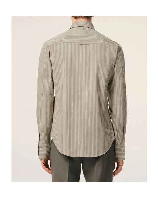 AMI Natural Ami Jabot Fitted Long Sleeved Shirt for men