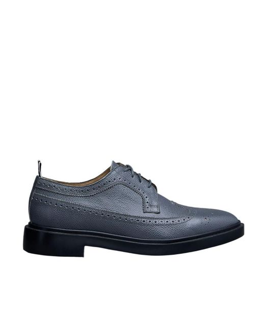 Thom Browne Blue Almond-Toe Leather Brogues for men