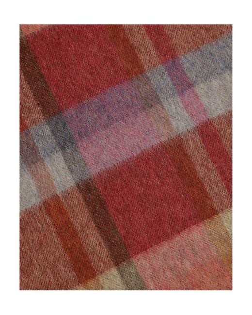 Ferragamo Red Plaid Detail Scarf
