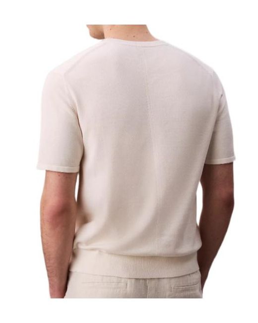 Calvin Klein White Fine Knit Short-Sleeve T-Shirt for men