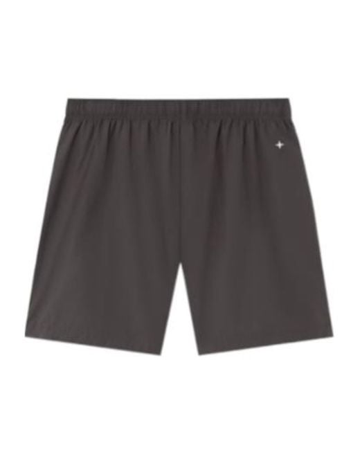 Stone Island Gray Elasticated Waistband Pattern Shorts for men