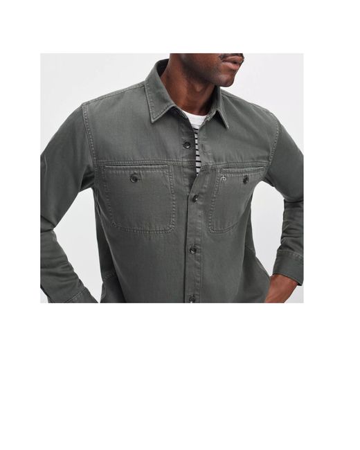 Rag & Bone Green Long-Sleeved Denim Shirt Jacket for men