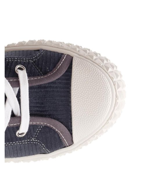 Thom Browne Blue Round-Toe Lace-Up Sneakers