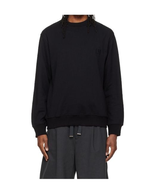 Wooyoungmi Black Logo-Print Long-Sleeve Sweatshirt for men