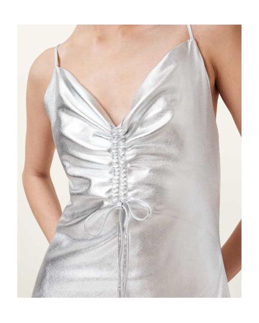 AllSaints White Alexia Strappy Asymmetric Dress