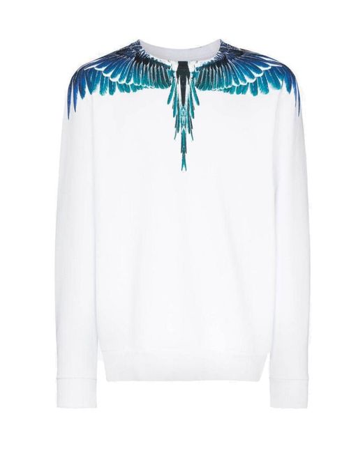 Marcelo Burlon Blue Wings-Print Sweatshirt for men