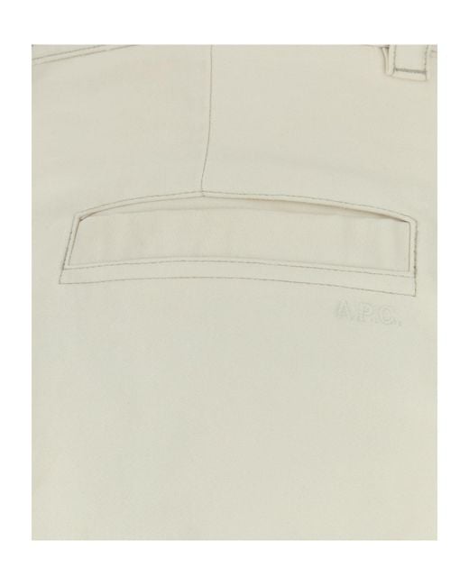 A.P.C. White Button Detailed Straight Leg Pants for men
