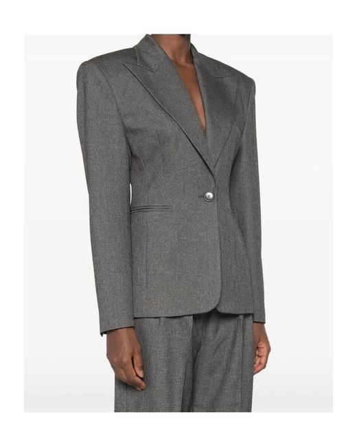 ANDAMANE Gray Single-Button Suit Jacket