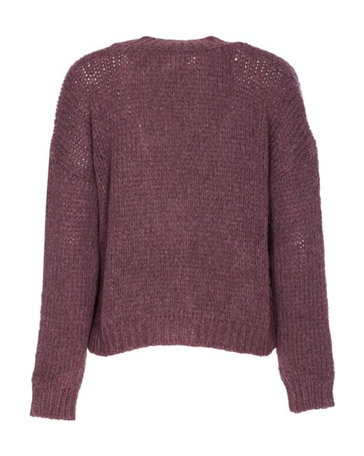 Roberto Collina Purple V-Neck Long Sleeve Sweater