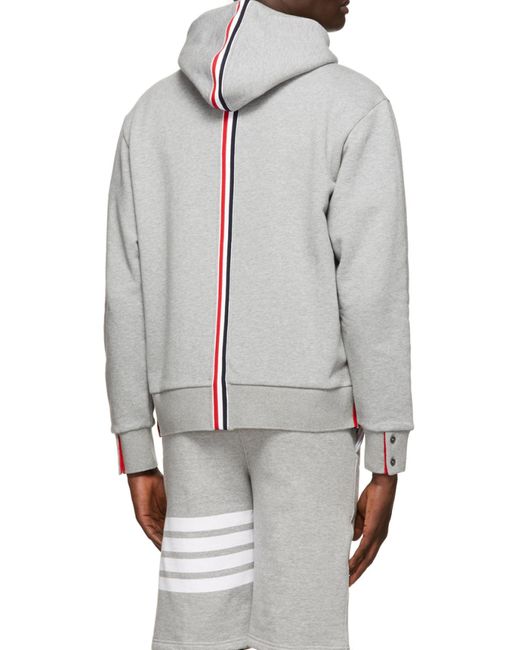 Thom Browne Gray Rwb Stripe Zipped Jacket for men