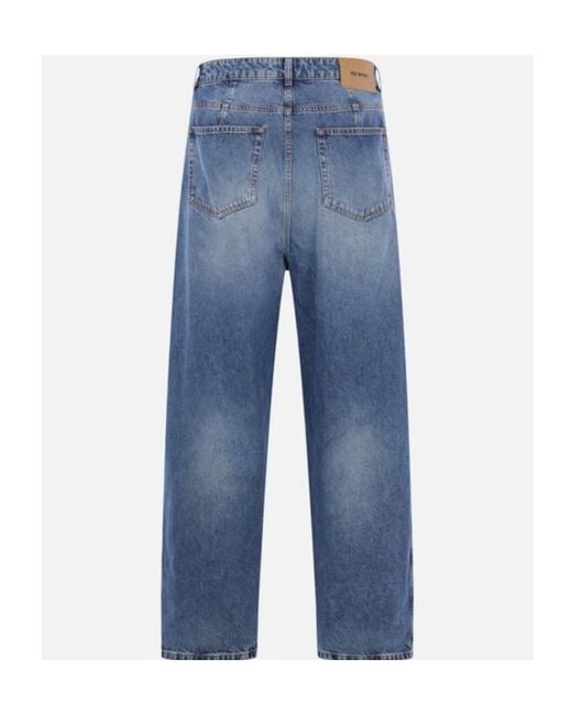 Hed Mayner Blue Pleated Wide-Leg Jeans for men