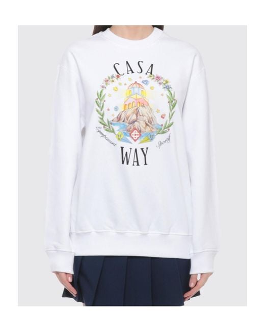 Casablanca White Casa Way Mountain Cotton Sweatshirt