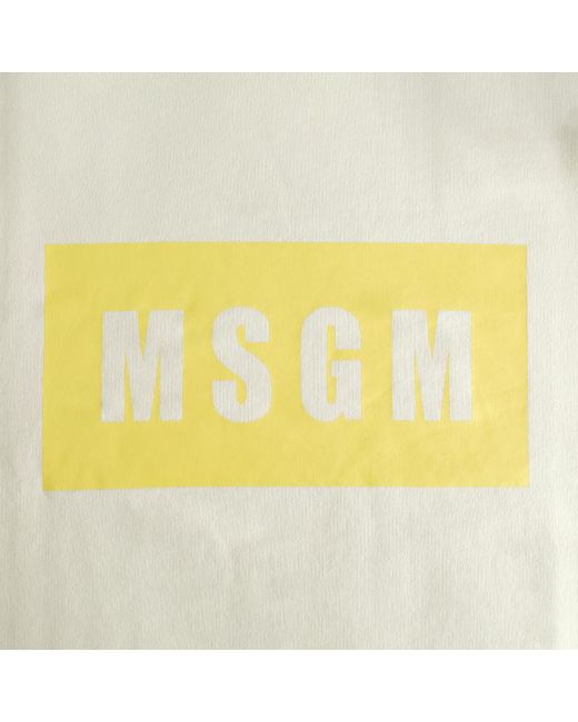 MSGM Yellow Logo Details Hoodie
