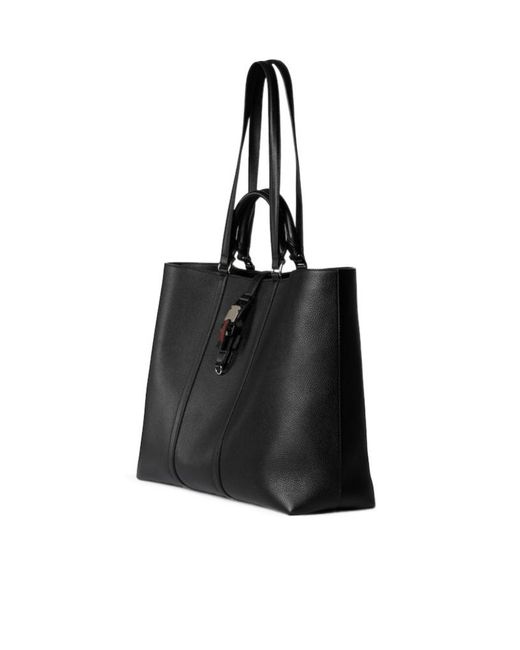 Gucci Black Large Web-Trim Top Handle Bag for men