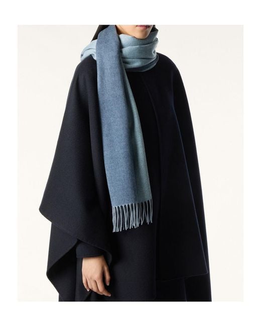 Loro Piana Blue Two-Tone Scarf