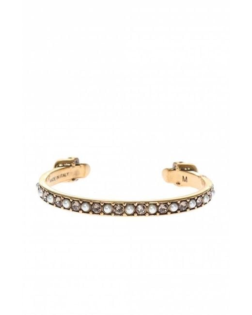McQueen Metallic Swarovski Crystal Skull Bracelet