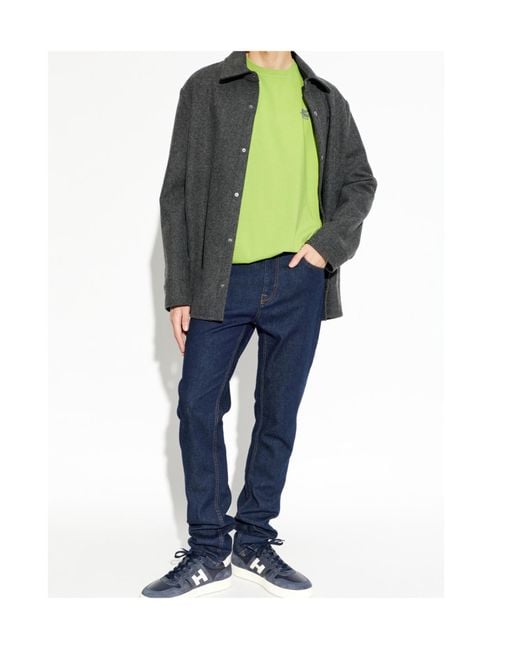 Etro Green Pegaso Printed Crewneck T-Shirt for men