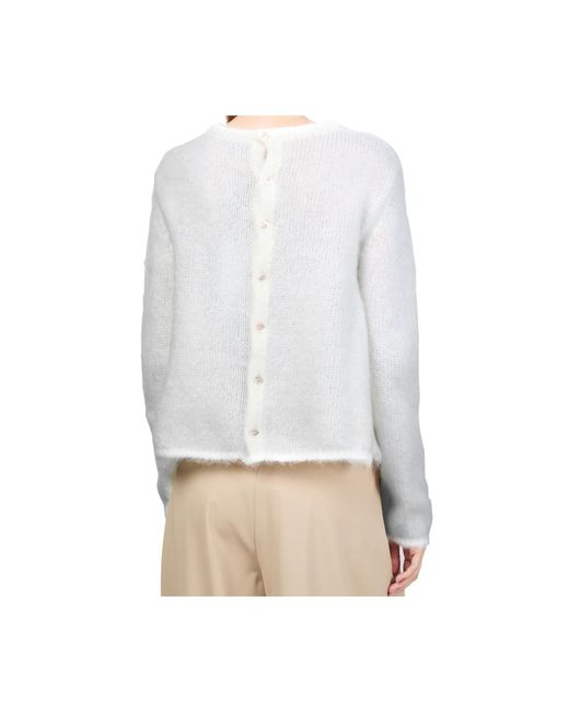 Loewe White Mohair Blend Cardigan