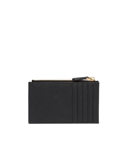 Prada Black Saffiano Zipped Cardholder