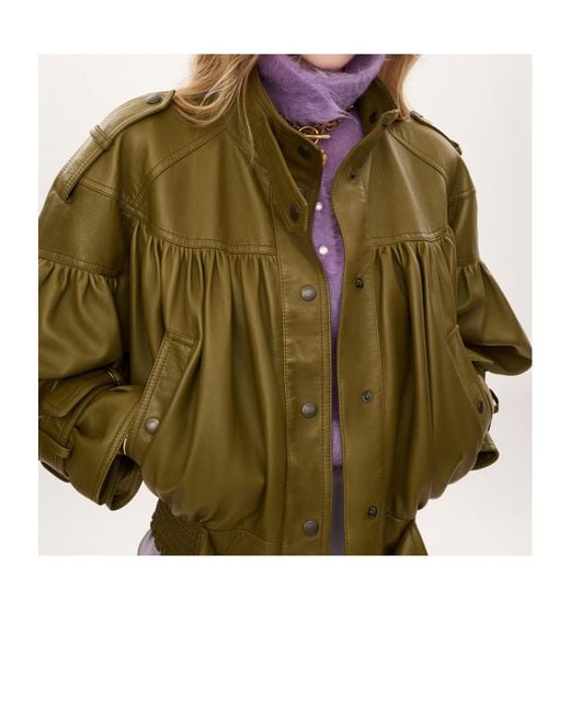 Chloé Green Chloé Gathered Belted Jacket