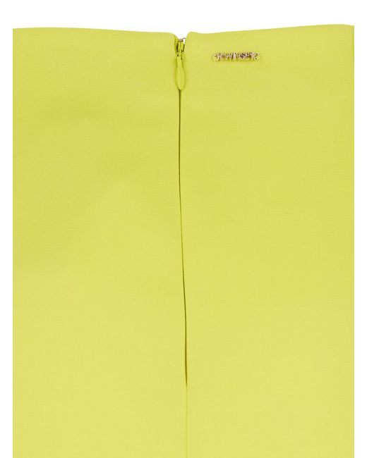 Twinset Yellow Logo Plaque Zipped Skirt