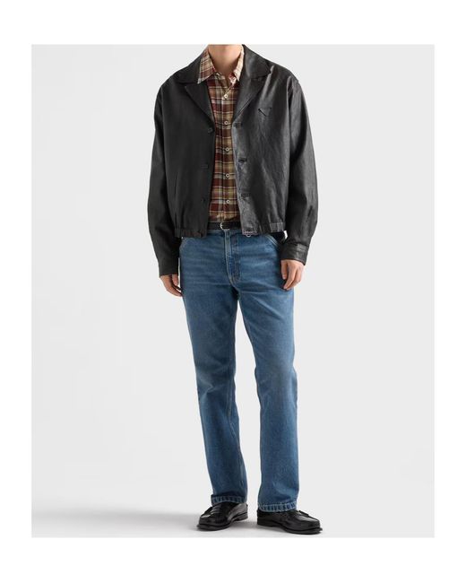 Prada Brown Checked Cotton Shirt for men